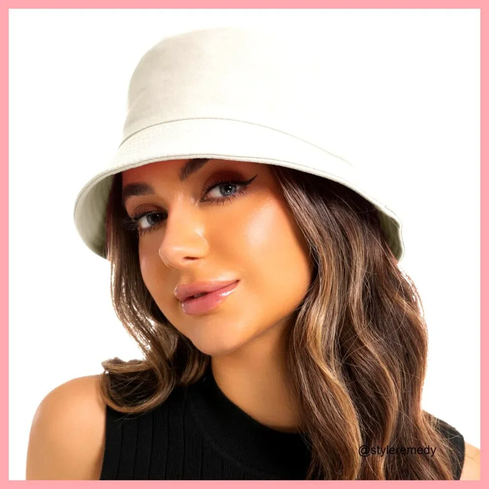 Cotton Bucket Hat with UPF 50+ Sun Protection, Adjustable Drawstring